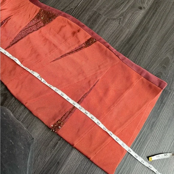 Herve Leger Asymmetrical Bandage Dress in Brightflame Orange - Picture 9 of 14